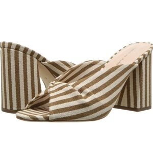 Loeffer Randall Brown and Cream Striped Mules
